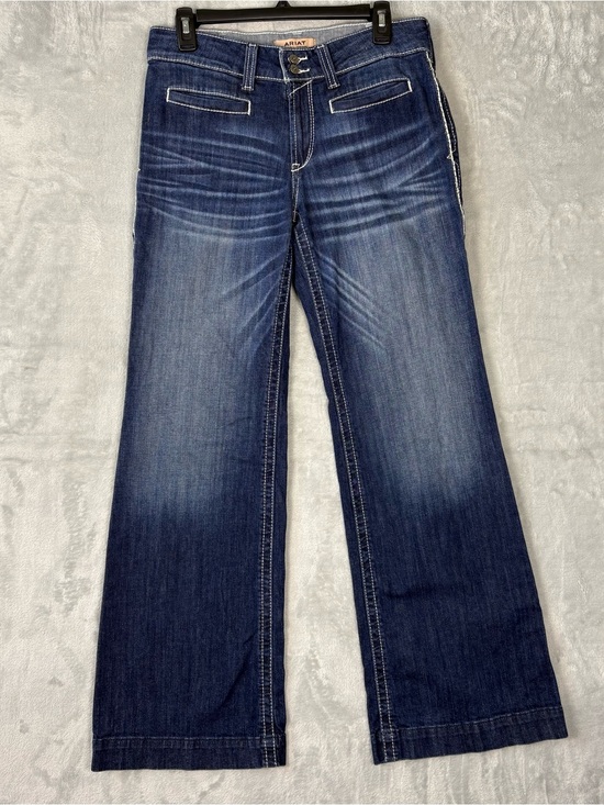 Ariat Denim - Ariat Denim Mid-Rise Entwined Trouser Stretch Wide-Leg Cowgirl Jeans Women's 30S